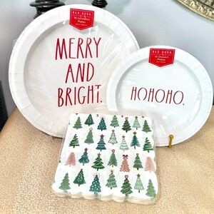 NWT Rae Dunn MERRY and BRIGHT/ HO HO HO🎄Plate Bundle